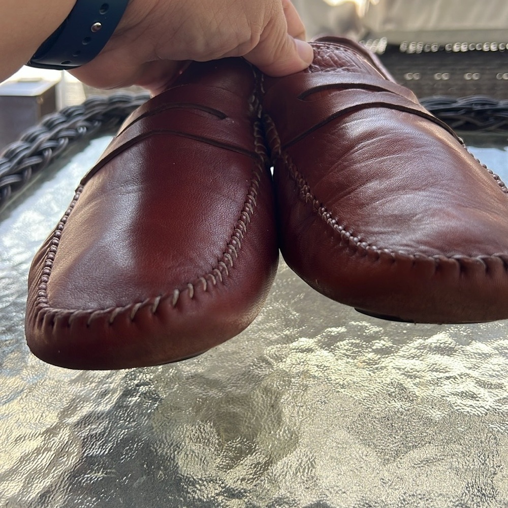 Robert Zur Sven Men’s Leather Penny Loafers Driving Moccasins Brown Size 11.5M - Picture 9 of 12